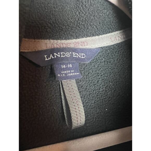 Lands' End Women's Black Full Zip Fleece Jacket Polartec Size 14-16 Warm Soft - Picture 5 of 8